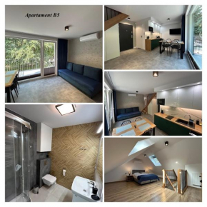 Apartamenty w sam las by KLIF Ustka - apartament dwupoziomy z klimatyzacją, balkonem i widokiem na las